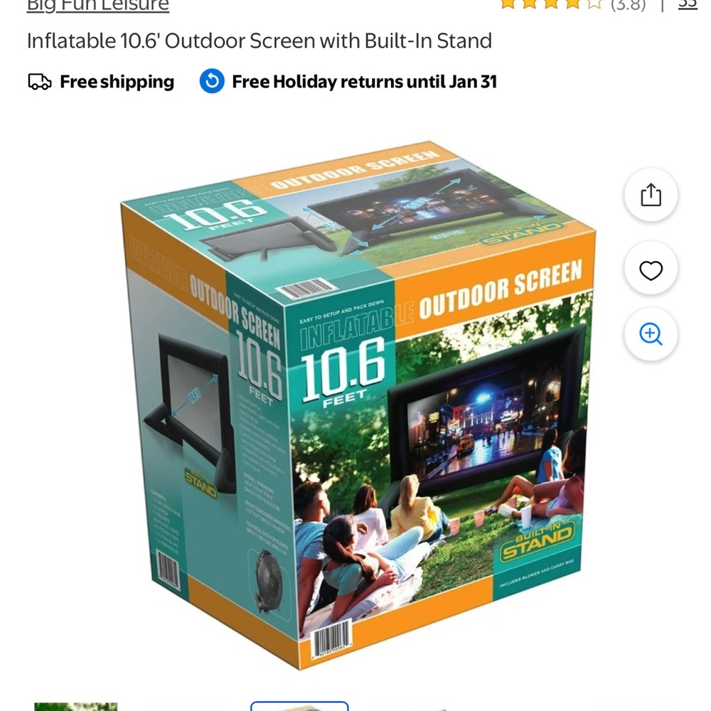 Inflatable 10.6 ‘ Outdoor Screen with Built-In Stand